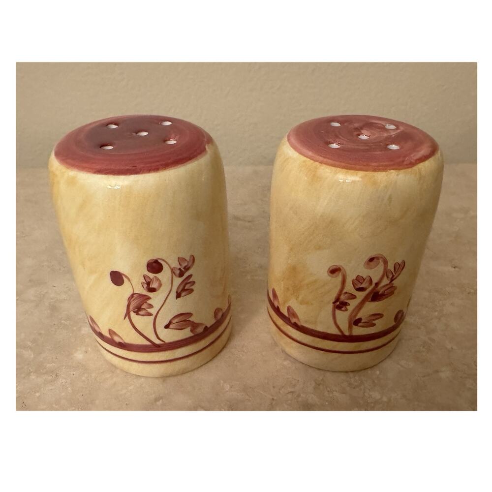 The Main Ingredients Ceramic Floral Salt & Pepper Shakers Dishwasher Safe Glossy